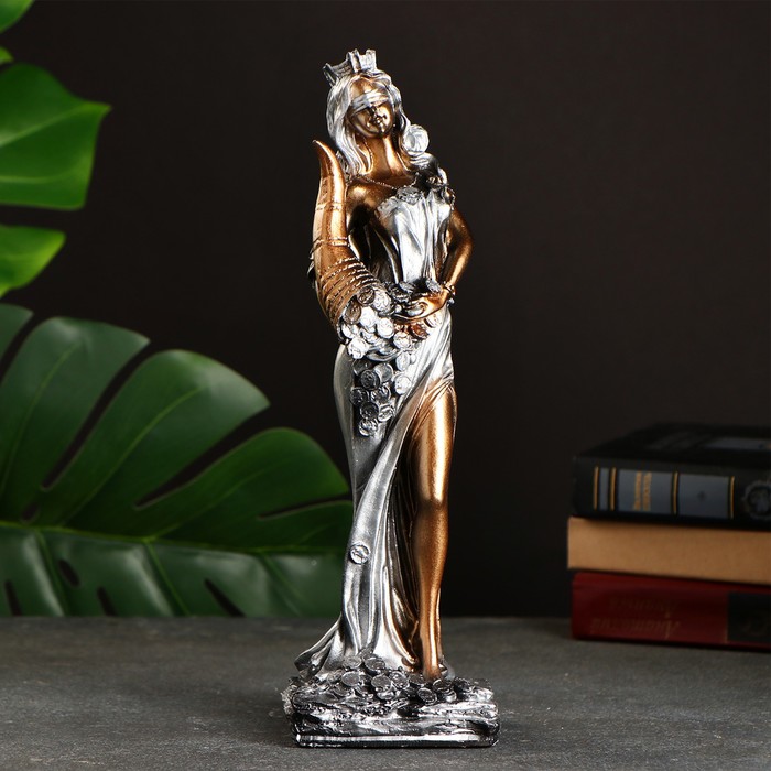 Фигура "Богиня Фортуна" золото с серебром, 29х10см - фото 1898298790