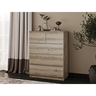 Комод с 5-ю ящиками «Т-5Р», 800 × 446 × 1044 мм, цвет дуб делано