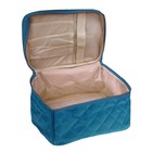 косметичка- сундучок S-9-1 XG Строчка  26*18*19см цвет голубой - Фото 2