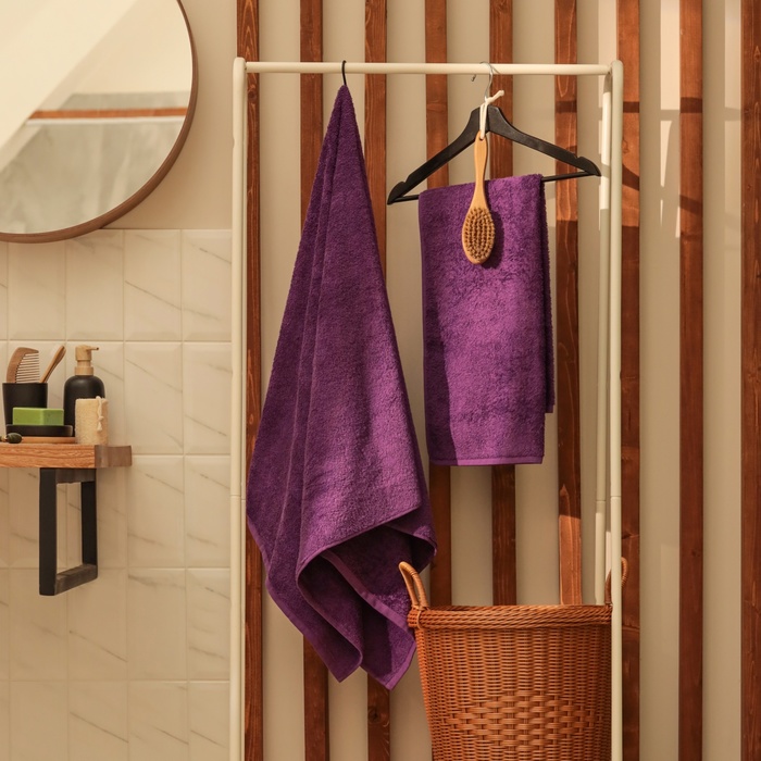 Полотенце махровое Этель «Терри» 70×140 см, сирень - Фото 1