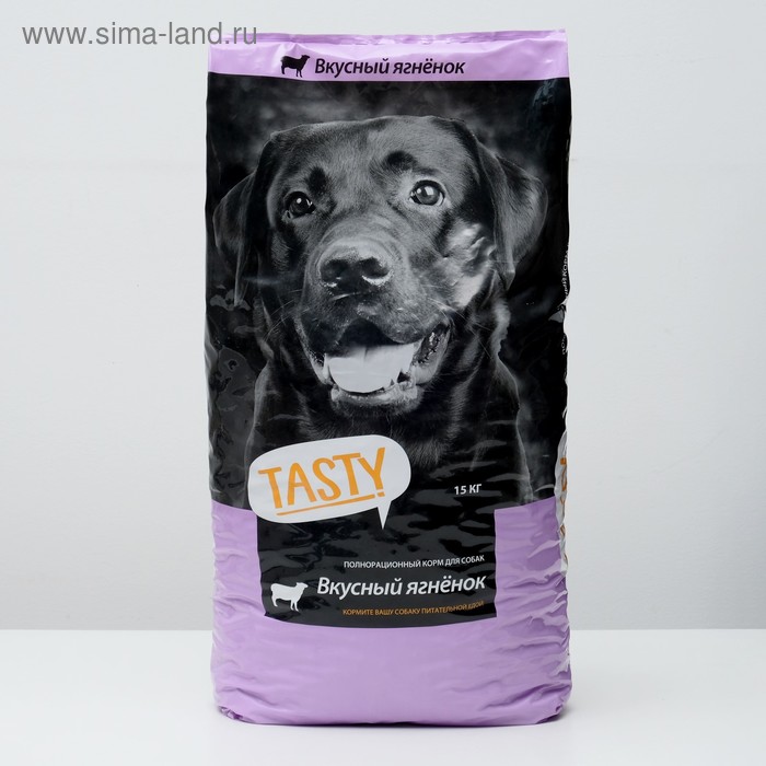 Сухой корм Tasty для собак, ягненок, 15 кг - Фото 1