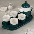 Набор керамический чайный «Калуа», 6 предметов: чайник 800 мл, 4 кружки 200 мл на подставке - Фото 1
