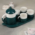 Набор керамический чайный «Калуа», 6 предметов: чайник 800 мл, 4 кружки 200 мл на подставке - Фото 2