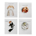 Тетрадь 48 листов Animals Between Lines в клетку, обложка - мелованный картон, выборочный УФ-лак, МИКС - Фото 1