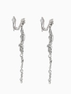 Клипсы для ушей висячие со стразами QF «Ажур», капли с завитками, цвет белый в серебре - Фото 6