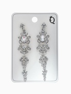Клипсы для ушей висячие со стразами QF «Ажур», капли с завитками, цвет белый в серебре - Фото 7