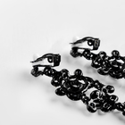 Клипсы «Ажур» капли с завитками, цвет изумрудный в чёрном металле - фото 9258222