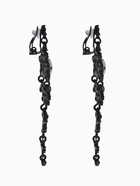 Клипсы для ушей висячие со стразами QF «Ажур», капли с завитками, цвет изумрудный в чёрном металле - Фото 2