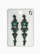 Клипсы для ушей висячие со стразами QF «Ажур», капли с завитками, цвет изумрудный в чёрном металле - Фото 7