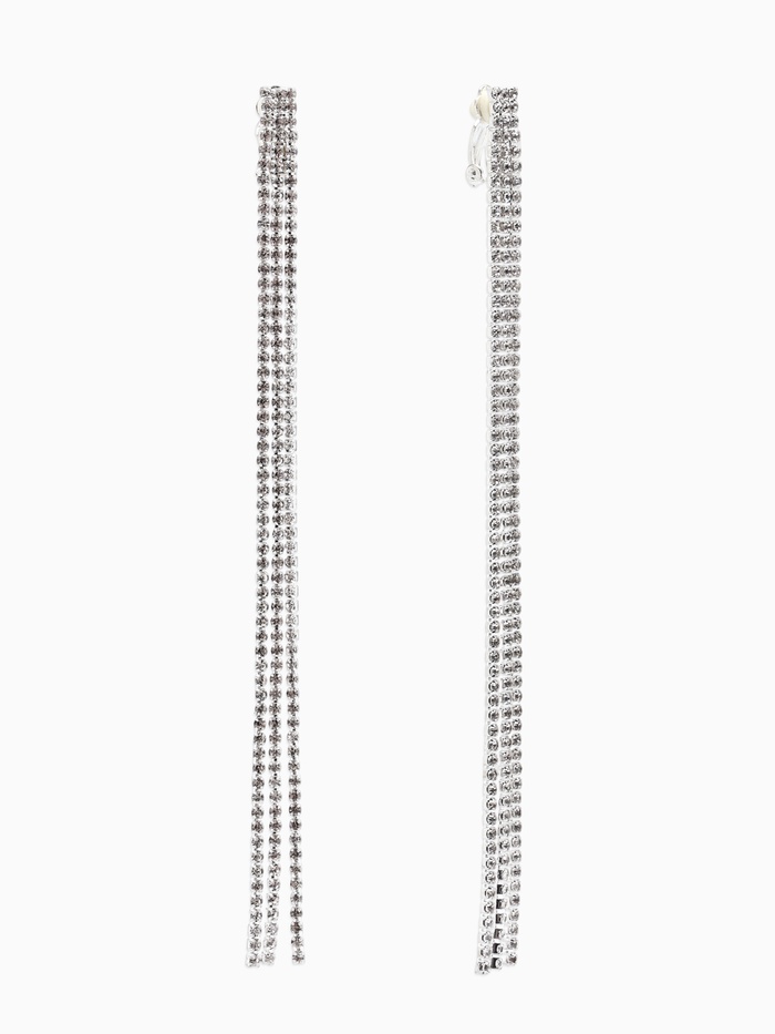 Серьги клипсы для ушей QF «Лёд», классика, белые в серебре - Фото 1