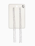 Серьги клипсы для ушей QF «Лёд», классика, белые в серебре - Фото 3