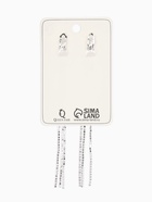 Серьги клипсы для ушей QF «Лёд», классика, белые в серебре - Фото 6