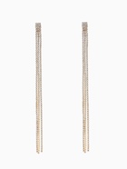 Клипсы для ушей висячие со стразами QF «Лёд», классика, белая в золоте - Фото 1