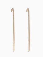 Клипсы для ушей висячие со стразами QF «Лёд», классика, белая в золоте - Фото 4