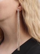 Клипсы для ушей висячие со стразами QF «Лёд», классика, белая в золоте - Фото 2