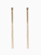 Клипсы для ушей висячие со стразами QF «Лёд», классика, белая в золоте - Фото 5