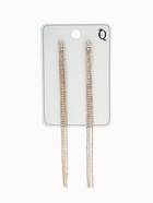 Клипсы для ушей висячие со стразами QF «Лёд», классика, белая в золоте - Фото 6