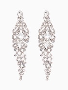 Серьги висячие со стразами «Ажур» лёд, белые в серебре, 8.3 см - Фото 1