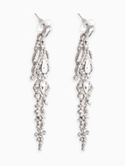 Серьги висячие со стразами «Ажур» лёд, белые в серебре, 8.3 см - Фото 3