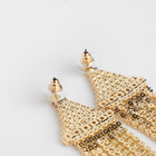 Серьги висячие со стразами "Селебрити" треугольники, цвет белый в золоте - фото 25976445