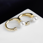 Серьги с жемчугом «Лассо» полукруг, цвет белый в золоте  (артикул 4929821)  большой выбор товаров оптом и в розницу по низким ценам с доставкой