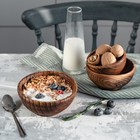 Набор деревянных тарелок из натурального вяза Magistro, 3 шт: 15×6,3, 12,5×6,1, 10,5×5,9 см, цвет коричневый - фото 294897387