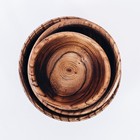Набор деревянных тарелок из натурального вяза Magistro, 3 шт: 15×6,3, 12,5×6,1, 10,5×5,9 см, цвет коричневый - фото 4304706