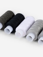 Нитки 40ЛШ, 200 м, набор 5 шт., чёрный, серый - Фото 4