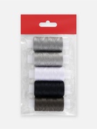 Нитки 40ЛШ, 200 м, набор 5 шт., чёрный, серый - Фото 5