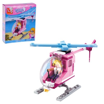 Конструктор Розовая Мечта «Пляжный вертолет», 78 деталей