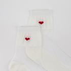 Носки женские "Сердце", цвет белый, размер 23-25 (36-40) - Фото 2