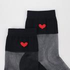 Носки женские "Сердце", цвет чёрный, размер 23-25 (36-40) - Фото 2