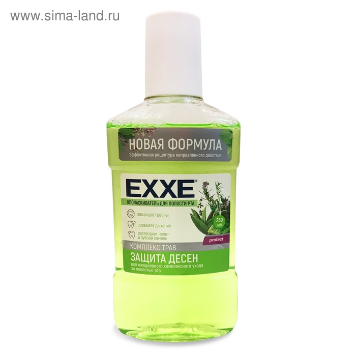 Ополаскиватель полости рта Exxe "Защита десен" зеленый, 250 мл - Фото 1