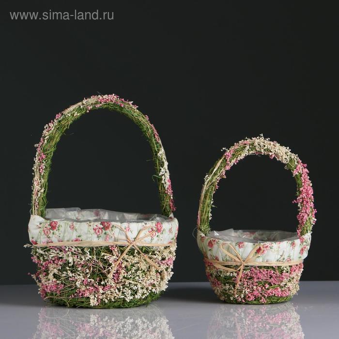 

Набор корзин, 2 шт, из травы, 1:22X22X13/32 см, 2:16X16X10/25 см