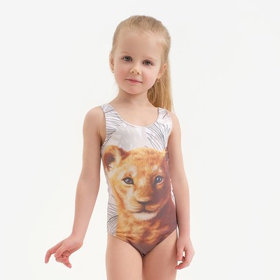 Купальник для девочки слитный KAFTAN «Тигрёнок», белый, рост 98-104 см