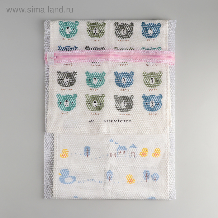 Мешок для стирки белья, 30×40 см, мелкая сетка, цвет белый - Фото 1