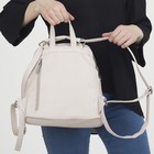 Рюкзак молодёжный, 2 отдела на молниях, 2 наружных кармана, цвет белый - Фото 5