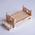 Деревянная мебель для кукол «Кровать с лавочкой» - фото 9065470