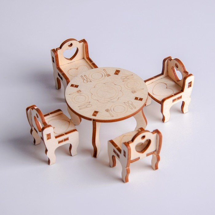 Деревянная мебель для кукол «Кухонный уголок» - фото 1911443352