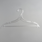 Вешалка-плечики для одежды плоская, размер 48-50, цвет прозрачный - Фото 1