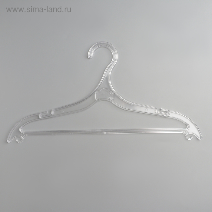 Вешалка-плечики для одежды плоская, размер 48-50, цвет прозрачный - Фото 1