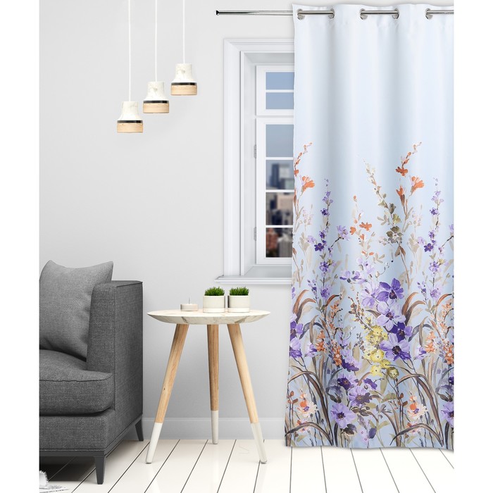 Штора портьерная «Этель. Акварель», 250×250 см, фиолетовая - Фото 1