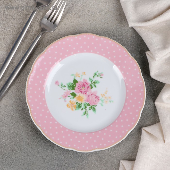Тарелка десертная Mix&Match, d=19 см, цвет розовый - Фото 1