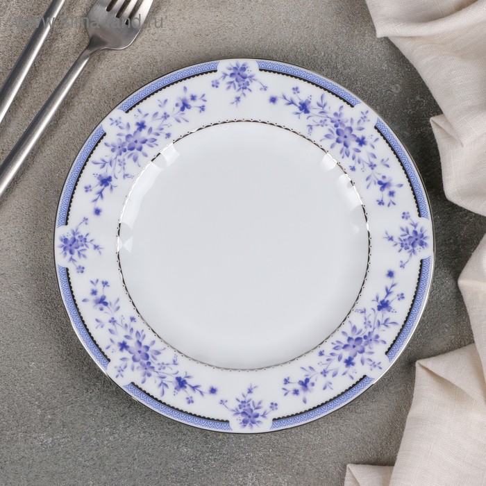 Тарелка десертная «Синий ситец», d=19 см - Фото 1