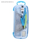 Готовальня Calligrata, 7 предметов (циркуль 115 мм, грифели, ластик, линейка 15 см, 2 угольника, транспортир), в пластиковом пенале - Фото 2