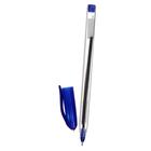 Ручка шариковая 1,0 мм, стержень синий, корпус треугольный прозрачный,масляные чернила (штрихкод на шт) - Фото 3