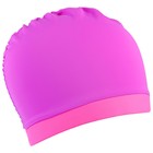 Шапочка для плавания объёмная двухцветная, лайкра, цвет лиловый/розовый - Фото 4