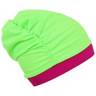 Шапочка для плавания объёмная двухцветная, лайкра, зеленый неон/фуксия - фото 24738511