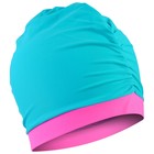 Шапочка для плавания взрослая ONLYTOP, тканевая, обхват 54-60 см, цвет ментол/розовый - Фото 3