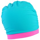 Шапочка для плавания взрослая ONLYTOP, тканевая, обхват 54-60 см, цвет ментол/розовый - Фото 4